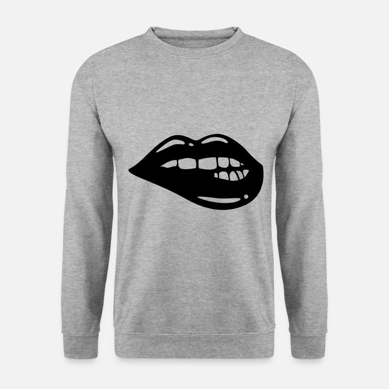 Lippen symbol - Unisex Pullover - Weißgrau meliert