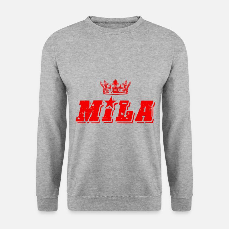 Mila - Unisex Pullover - Weißgrau meliert