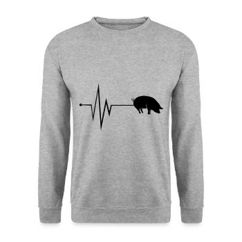 Légumineuses animales porcines - Sweat-shirt Unisexe - gris chiné - Devant - Alina (178cm) & Michal (187cm)