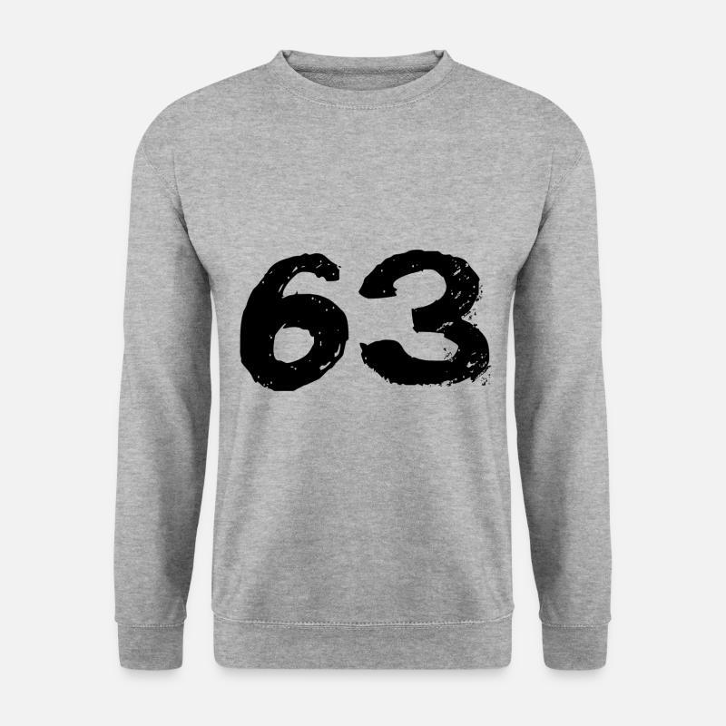 63 Zahl Trikot - Unisex Pullover - Weißgrau meliert