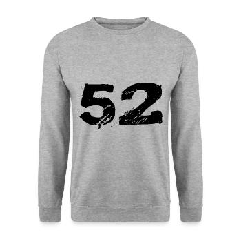 52 Maillot numéro - Sweat-shirt Unisexe - gris chiné - Devant - Alina (178cm) & Michal (187cm)