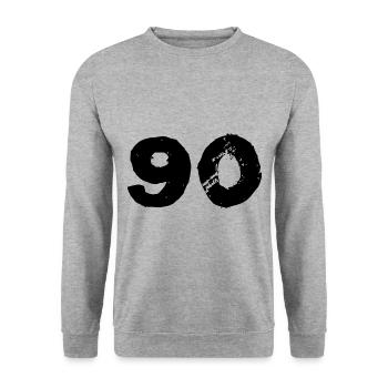 90 Zahl Trikot - Unisex Pullover - Weißgrau meliert - Vorne - Alina (178cm) & Michal (187cm)
