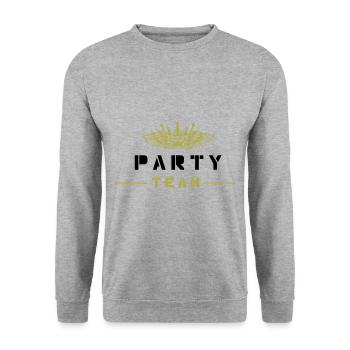 Party Team - Unisex Sweatshirt - salt & pepper - Front - Alina (178cm) & Michal (187cm)