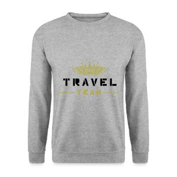 Travel Team - Unisex Pullover - Weißgrau meliert - Vorne - Alina (178cm) & Michal (187cm)