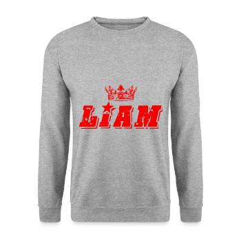 Liam - Unisex Sweatshirt - salt & pepper - Front - Alina (178cm) & Michal (187cm)