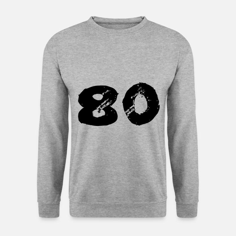 80 Zahl Trikot - Unisex Pullover - Weißgrau meliert