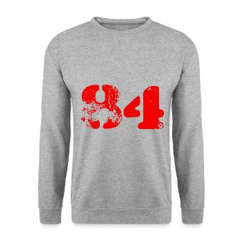 84 number symbol - Unisex Sweatshirt - salt & pepper - Front - Alina (178cm) & Michal (187cm)