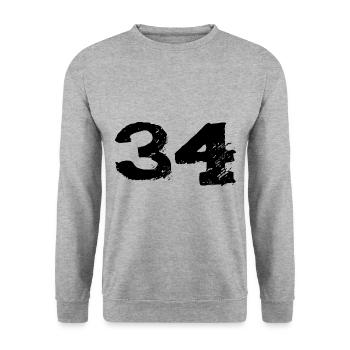 Maillot 34 Numéro - Sweat-shirt Unisexe - gris chiné - Devant - Alina (178cm) & Michal (187cm)