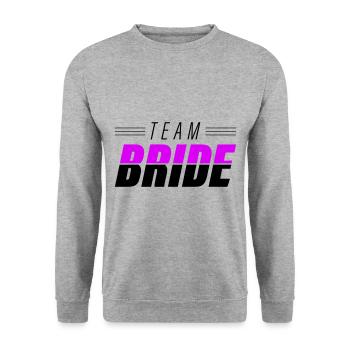 Team Bride Wedding Quote - Unisex Sweatshirt - salt & pepper - Front - Alina (178cm) & Michal (187cm)