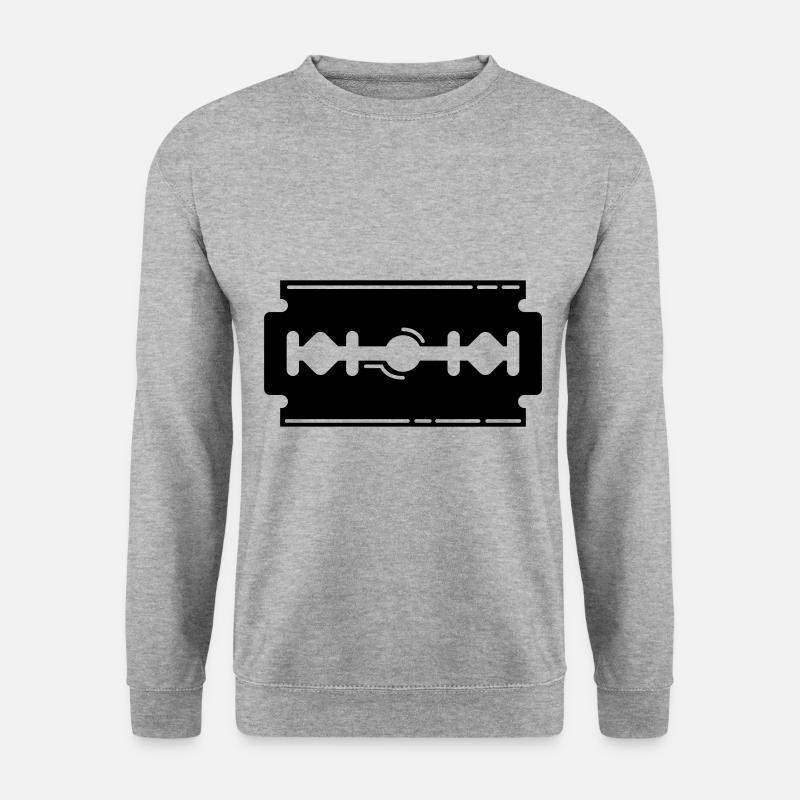 Rasierklinge Icon Symbol - Unisex Pullover - Weißgrau meliert