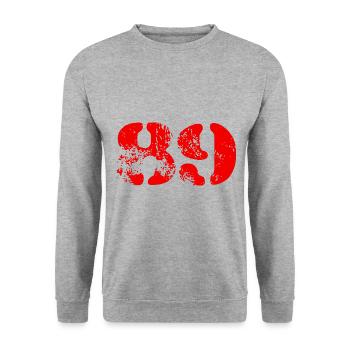 89 Number Symbol - Unisex Sweatshirt - salt & pepper - Front - Alina (178cm) & Michal (187cm)