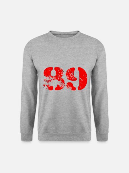 89 Zahl Symbol - Unisex Pullover - Weißgrau meliert
