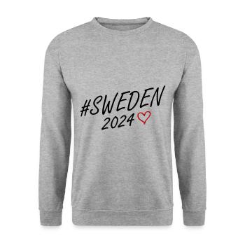 Schweden 2024 Herz Reise - Unisex Pullover - Weißgrau meliert - Vorne - Alina (178cm) & Michal (187cm)