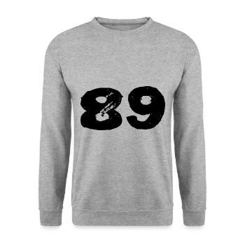 89 Number jersey - Unisex Sweatshirt - salt & pepper - Front - Alina (178cm) & Michal (187cm)
