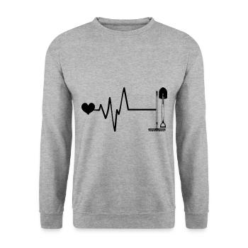 Shovel Pulse Heart Love - Unisex Sweatshirt - salt & pepper - Front - Alina (178cm) & Michal (187cm)