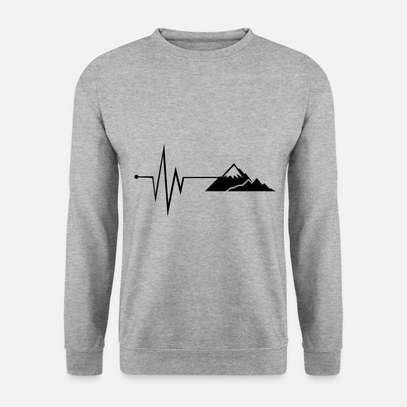 Puls Mountains Silhouette - Unisex Pullover - Weißgrau meliert