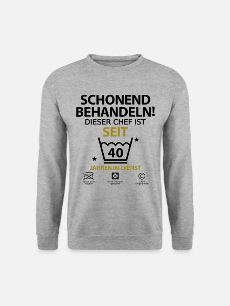 Chef Jubiläum Firmenjubiläum 40 Jahre Jähriges - Unisex Pullover - Weißgrau meliert