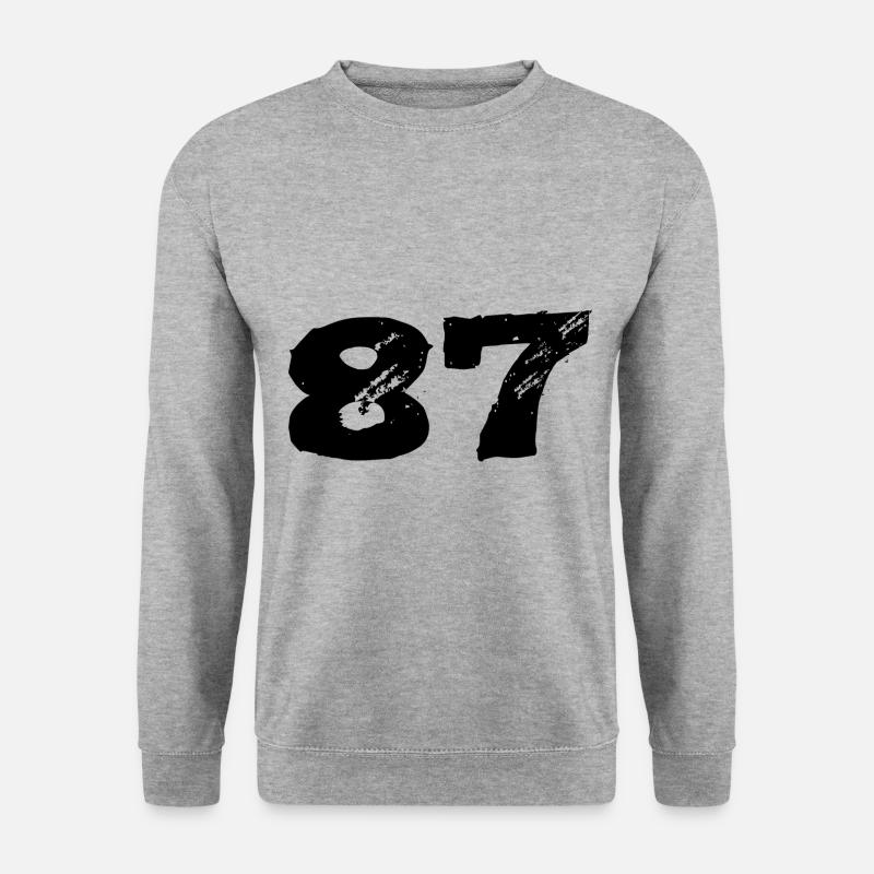 87 Zahl Trikot - Unisex Pullover - Weißgrau meliert
