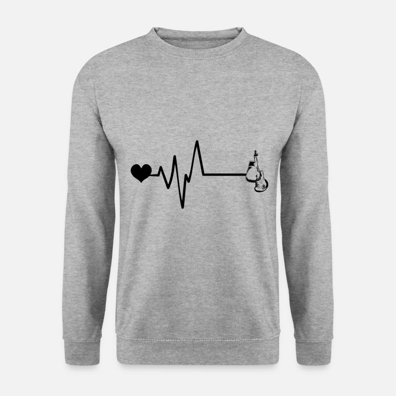 Boxen Boxhandschuhe Puls Liebe - Unisex Pullover - Weißgrau meliert