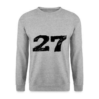 27 Maillot numéro - Sweat-shirt Unisexe - gris chiné - Devant - Alina (178cm) & Michal (187cm)
