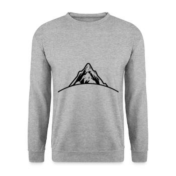 Berge Symbol Mountains - Unisex Sweatshirt - salt & pepper - Front - Alina (178cm) & Michal (187cm)