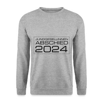 Junggesellinnen Abschied 2024 - Unisex Pullover - Weißgrau meliert - Vorne - Alina (178cm) & Michal (187cm)
