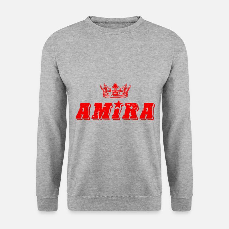 Amira - Unisex Pullover - Weißgrau meliert