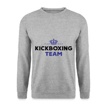 Kickboxing Team - Unisex Pullover - Weißgrau meliert - Vorne - Alina (178cm) & Michal (187cm)