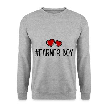 Fermier garçon coeur amour - Sweat-shirt Unisexe - gris chiné - Devant - Alina (178cm) & Michal (187cm)