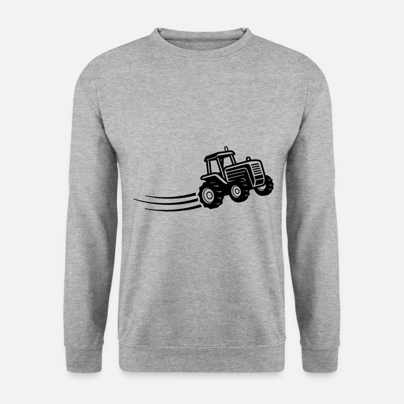 Traktor Farmer Symbol Bauer - Unisex Pullover - Weißgrau meliert