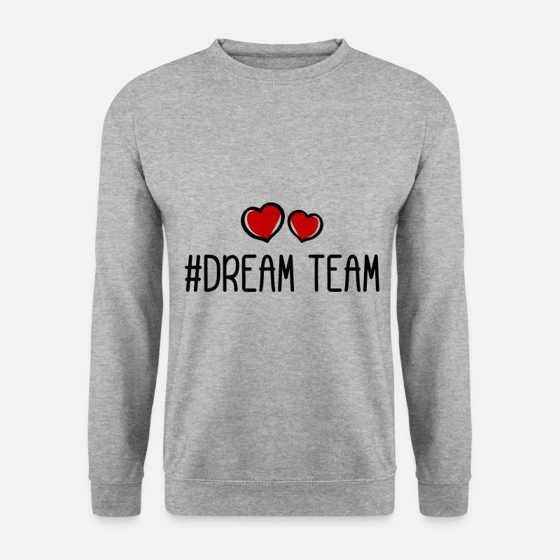 Dream Team Herz Liebe - Unisex Pullover - Weißgrau meliert