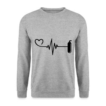 Oxygen Diving Pulse Heart - Unisex Sweatshirt - salt & pepper - Front - Alina (178cm) & Michal (187cm)