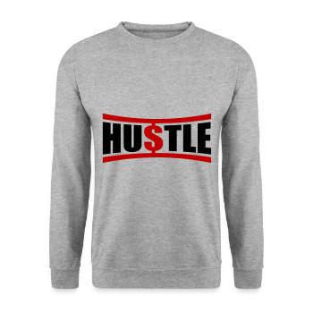 Hustle Saying - Unisex Sweatshirt - salt & pepper - Front - Alina (178cm) & Michal (187cm)