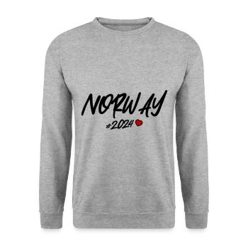 Norvège 2024 Coeur - Sweat-shirt Unisexe - gris chiné - Devant - Alina (178cm) & Michal (187cm)