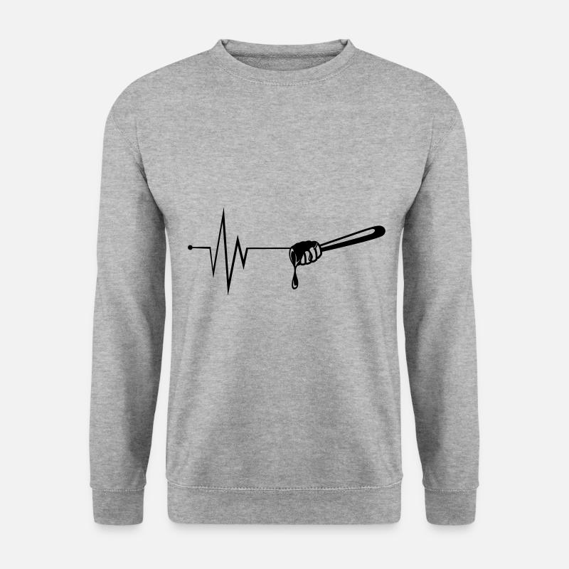 Stockmeißel Puls imker - Unisex Pullover - Weißgrau meliert