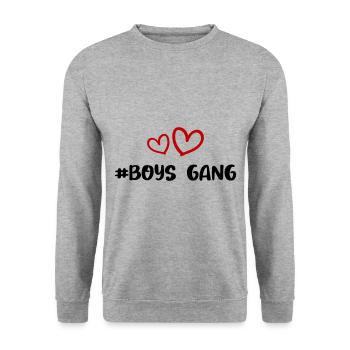 Boys Gang Herz Liebe - Unisex Pullover - Weißgrau meliert - Vorne - Alina (178cm) & Michal (187cm)
