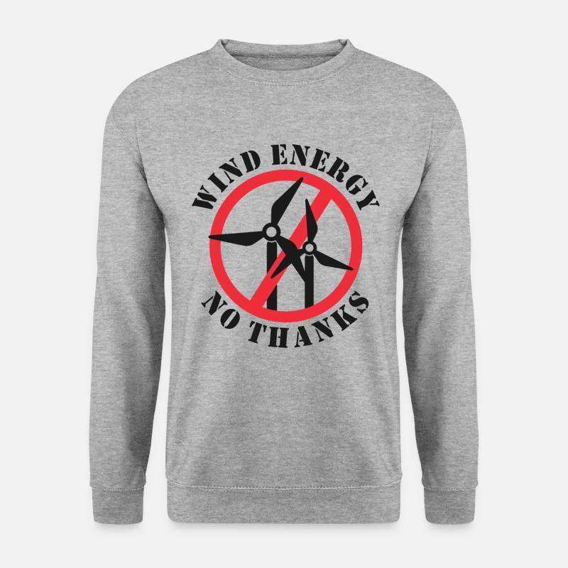 Windenergie Nein Danke - Unisex Pullover - Weißgrau meliert