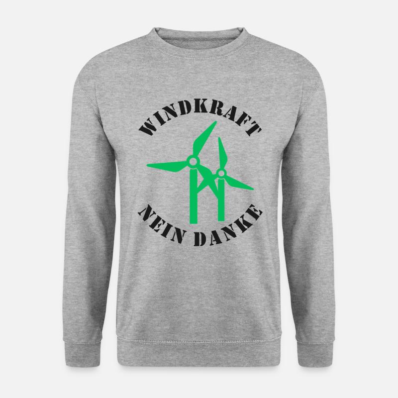 Windkraft Nein Danke - Unisex Pullover - Weißgrau meliert