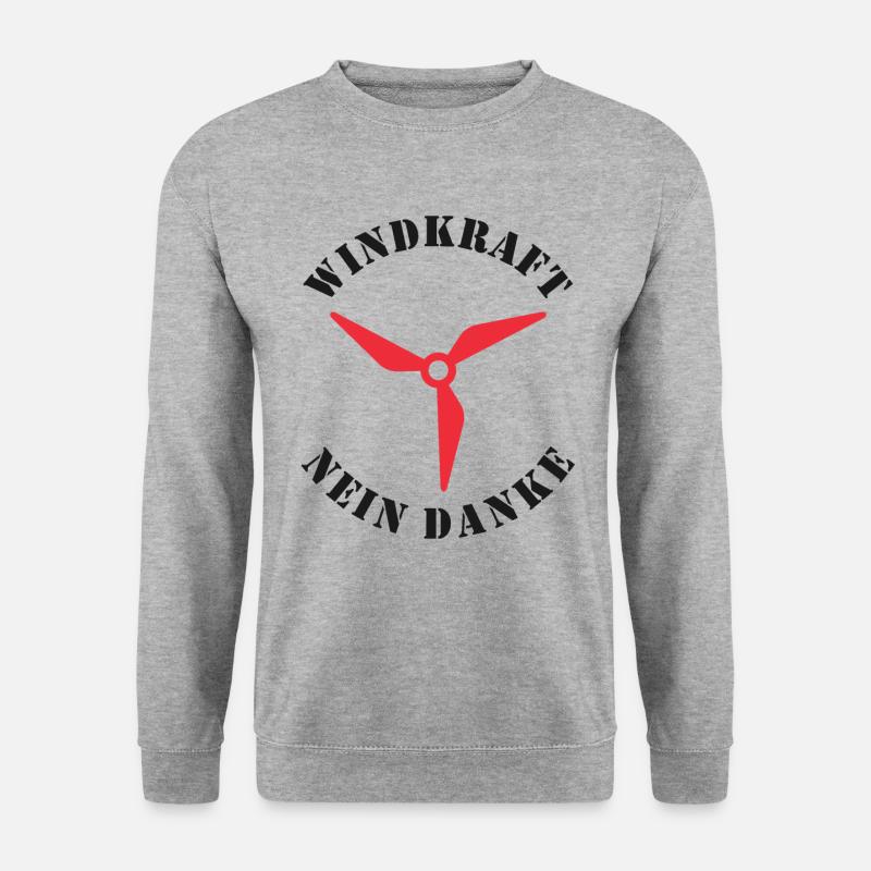 Windkraft Nein Danke - Unisex Pullover - Weißgrau meliert