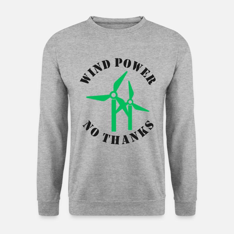 Windkraft Nein Danke - Unisex Pullover - Weißgrau meliert