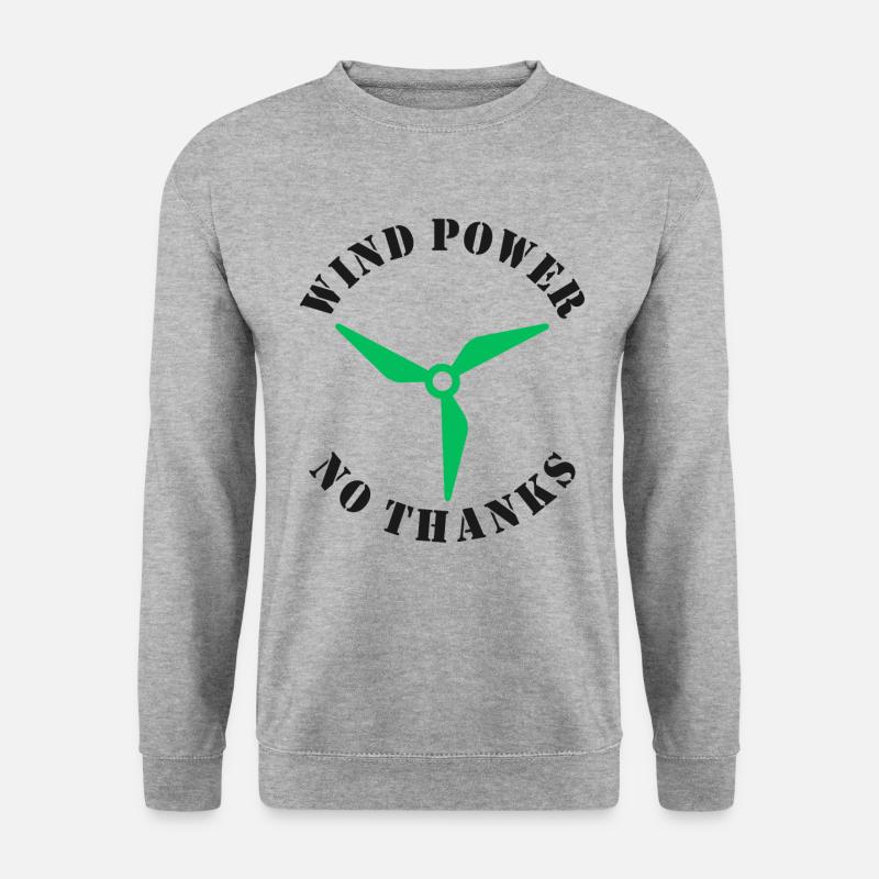 Windkraft Nein Danke - Unisex Pullover - Weißgrau meliert