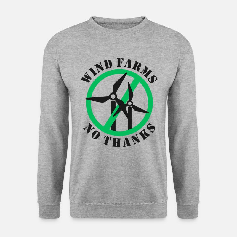 Windparks Nein Danke - Unisex Pullover - Weißgrau meliert