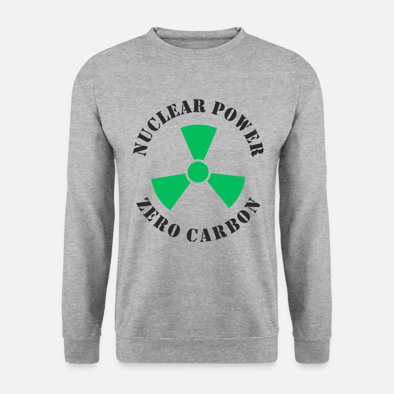 Atomkraft, Null CO2 Kohlenstoff - Unisex Pullover - Weißgrau meliert