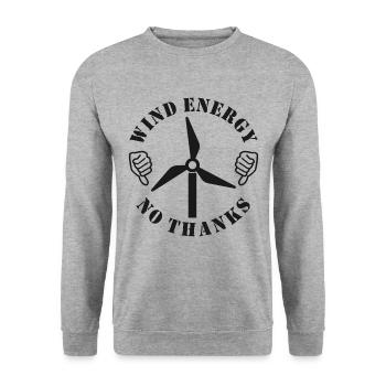 Wind Energy No Thanks, Thumbs down - Unisex Sweatshirt - salt & pepper - Front - Alina (178cm) & Michal (187cm)