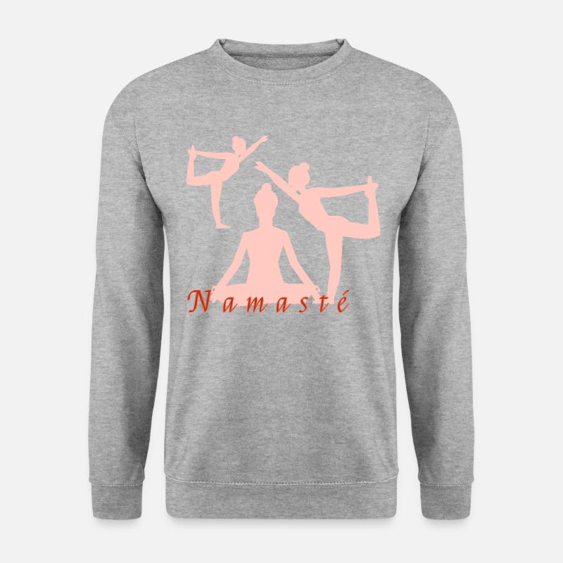 Namaste,Yoga,pilates, yogasitz - Unisex Pullover - Weißgrau meliert