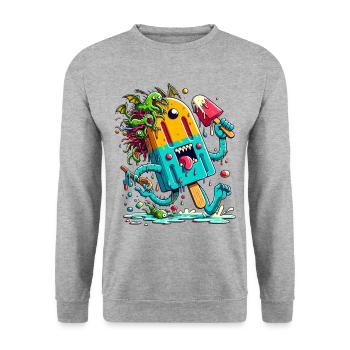 Cri de glace et monstres - Sweat-shirt Unisexe - gris chiné - Devant - Alina (178cm) & Michal (187cm)