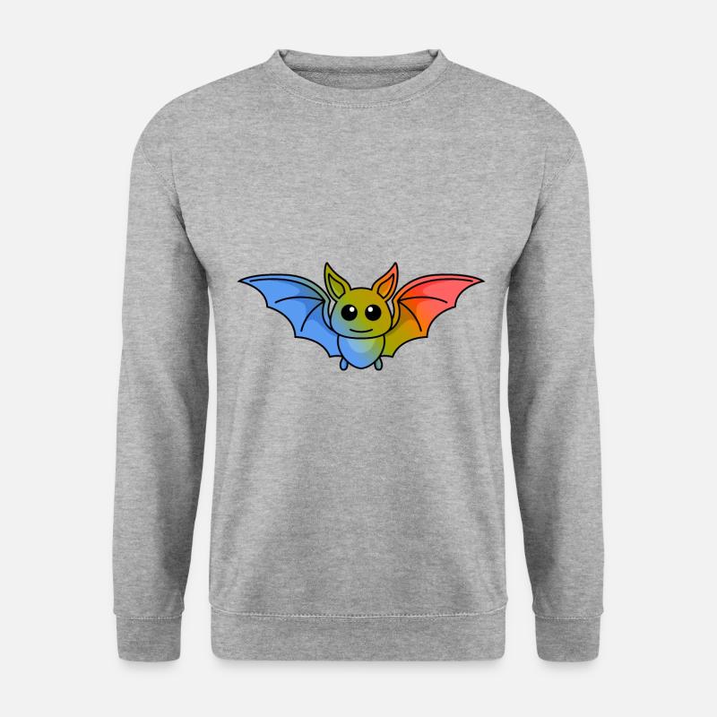 Fledermaus Comic Tier - Unisex Pullover - Weißgrau meliert