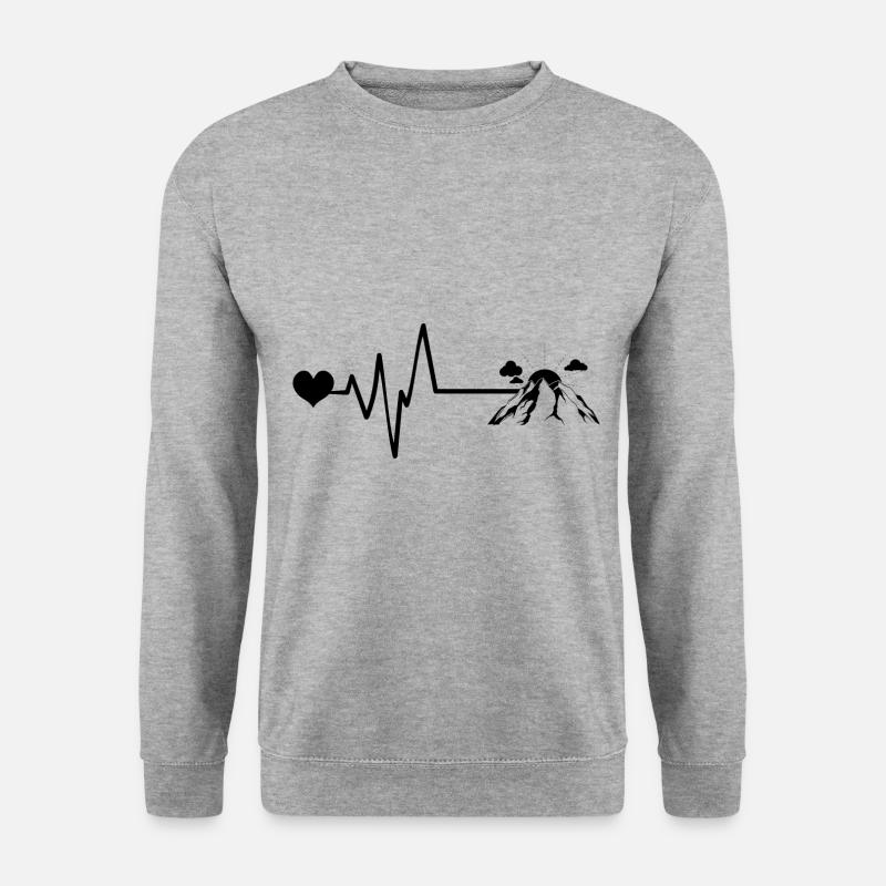 Mountains Puls Love - Unisex Pullover - Weißgrau meliert