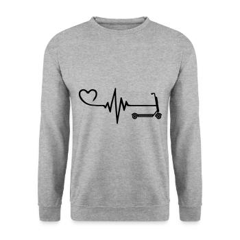 E-scooter pulse heart love - Unisex Sweatshirt - salt & pepper - Front - Alina (178cm) & Michal (187cm)