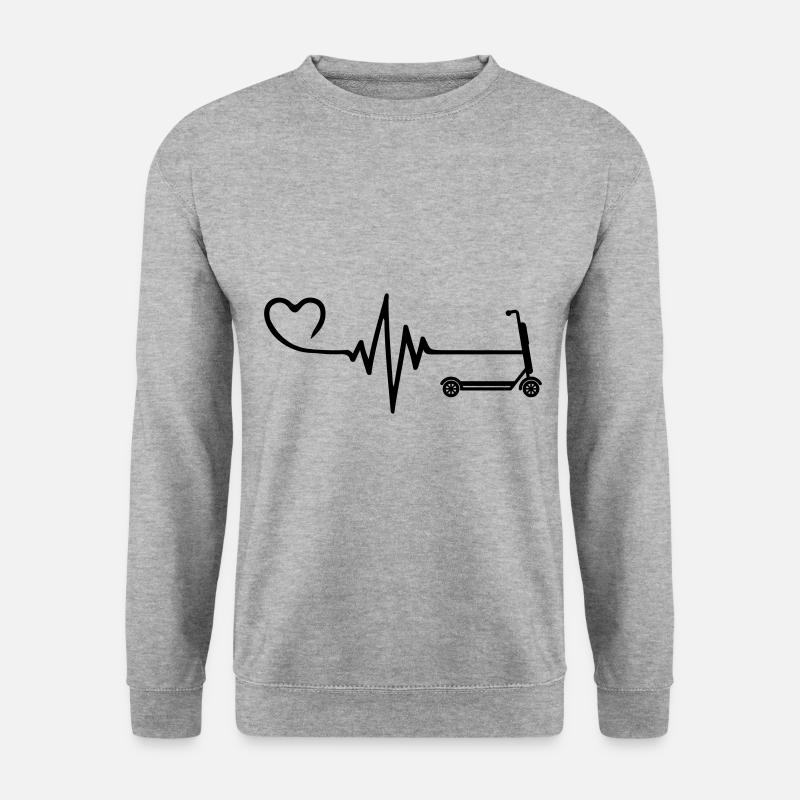 E-scooter pulse coeur amour - Sweat-shirt Unisexe - gris chiné